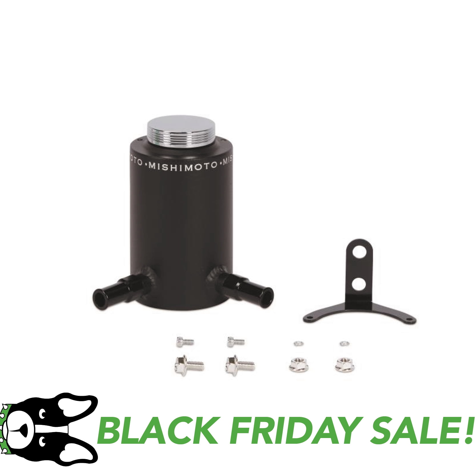 Mishimoto MMRT-PSAWBK Aluminum Power Steering Reservoir Tank Compatible With    Black