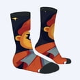 thumbnail image 2 of Four Seasons Universal Socks (2 Pairs) - Trendy Unisex Mixed Color Socks with Cartoon Character Design Black Toe Cuffs Perfect for All Seasons, 2 of 5
