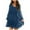 Dark Blue, variant on Dresses for Women 2025 Casual Maxi Dresses Fashion Leisure Comfortable Elastic Waist Solid V-Neck Long Sleeves Dress Orange
