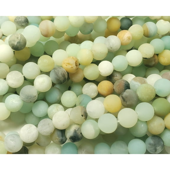 8mm Amazonite Matte Round Beads Genuine Gemstone Natural Jewelry Making
