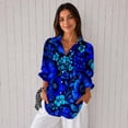 thumbnail image 4 of Nyfairy Plus Size Women's Halloween Print Long Sleeve Button Down Casual Shirt, 4 of 5