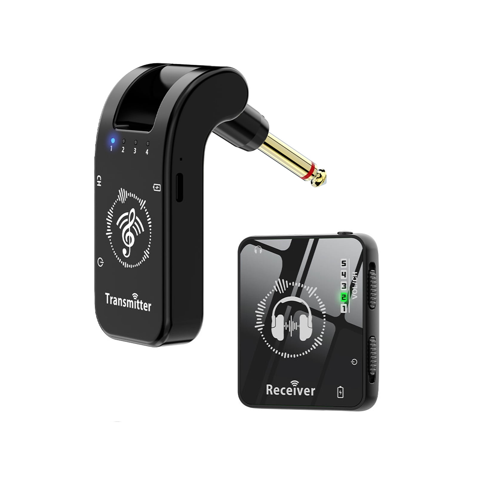 wireless monitor system 2.4G Wireless In-Ear Monitor System 282° Rotate Transmitter Portable Collar Clip Receiver Rechargeable Automatic Pairing Low Latency 131ft Effective Distance for Studio Band