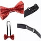 thumbnail image 4 of GOOHOCHY 2 pajaritas ajustables con purpurina para hombre, pajaritas brillantes con lentejuelas preatadas para bodas y fiestas, color rojo, 4 of 7