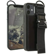 Design Skin Leather Strap Designed for iPhone 12 Mini Case (2020), Kickstand Adjustable Hand Strap with Extra Grip Card
