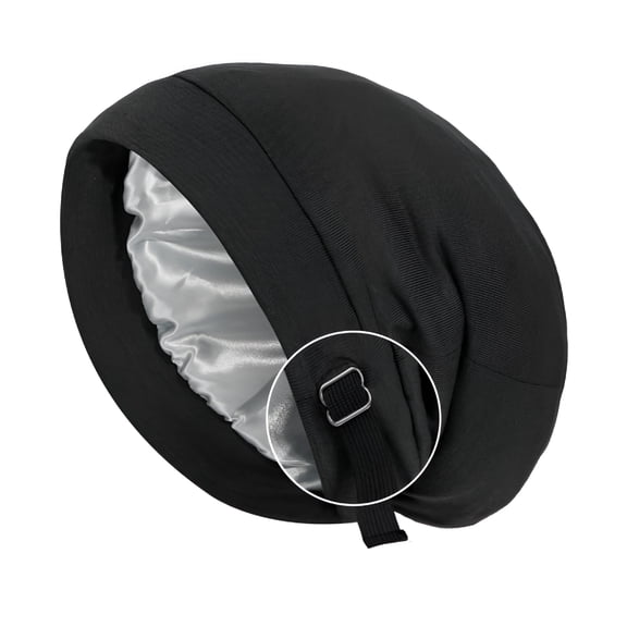 TELOLY Satin Lined Sleep Bonnet Silk Sleep Cap for Men Women Slouchy Beanie Hat Night Sleeping Head Wrap Casual Curly Hair