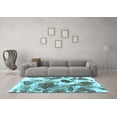thumbnail image 3 of Ahgly Company Indoor Round Abstract Light Blue Modern Area Rugs, 6' Round, 3 of 4