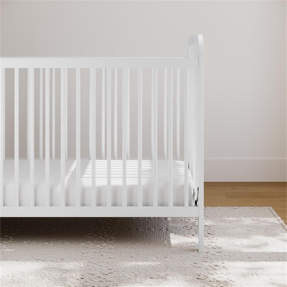 Storkcraft Pasadena 3-in-1 Convertible Baby Crib – GREENGUARD Gold Certified, 100% Solid Wood, Fits Standard Crib Mattress, Converts to Toddler Bed and Daybed, 4 Mattress Heights , White