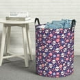 thumbnail image 6 of Fuzoiu white Skull Flower Print Circular Hamper,Laundry Basket with Handle,Collapsible Laundry,Dirty Clothes Storage Basket,for Bedroom Bathroom Dorm Living Room-Small, 6 of 6