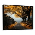 thumbnail image 2 of Designart "Path Into the Forest Yellow Monochrome" Landscapes Floater Framed Wall Decor, 2 of 7