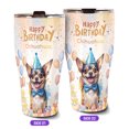 thumbnail image 2 of Watercolor Chihuahua Happy Birthday Celebration Balloons Gift Party 30oz Stainless Steel Tumbler Insulated Cup with Lid Dog Lover Gifts Idea - 00028, 2 of 5