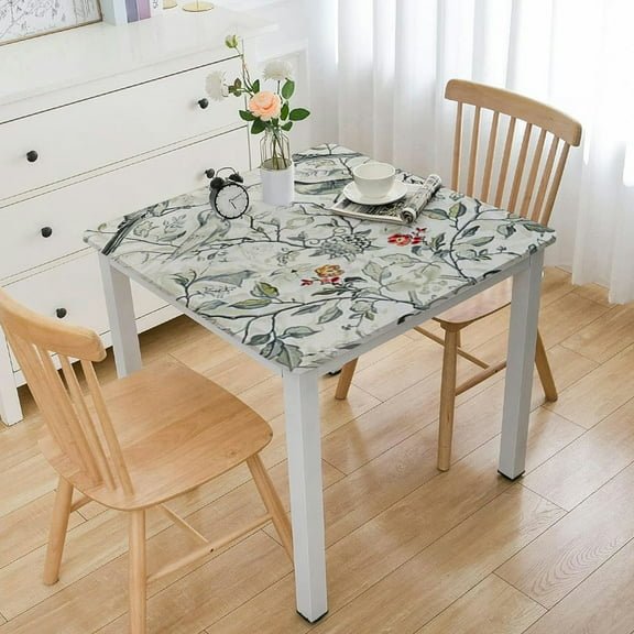 BANET Original Design Table Cloth for Rectangle Tables Wipeable Polyester Fabric Table Cover Kitchen Dinning Decorations white