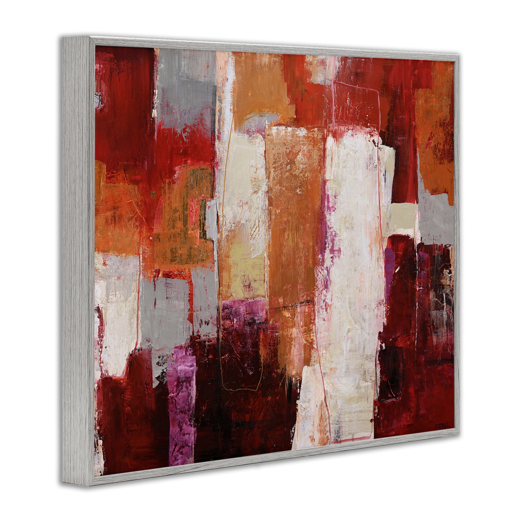 Deconstructed City Abstract Gray Framed Giclee Art, design by Design Fabrikken