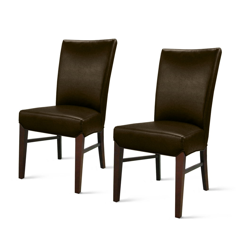 Milton Bonded Leather Dining Chair (Set of 2), Multiple Colors