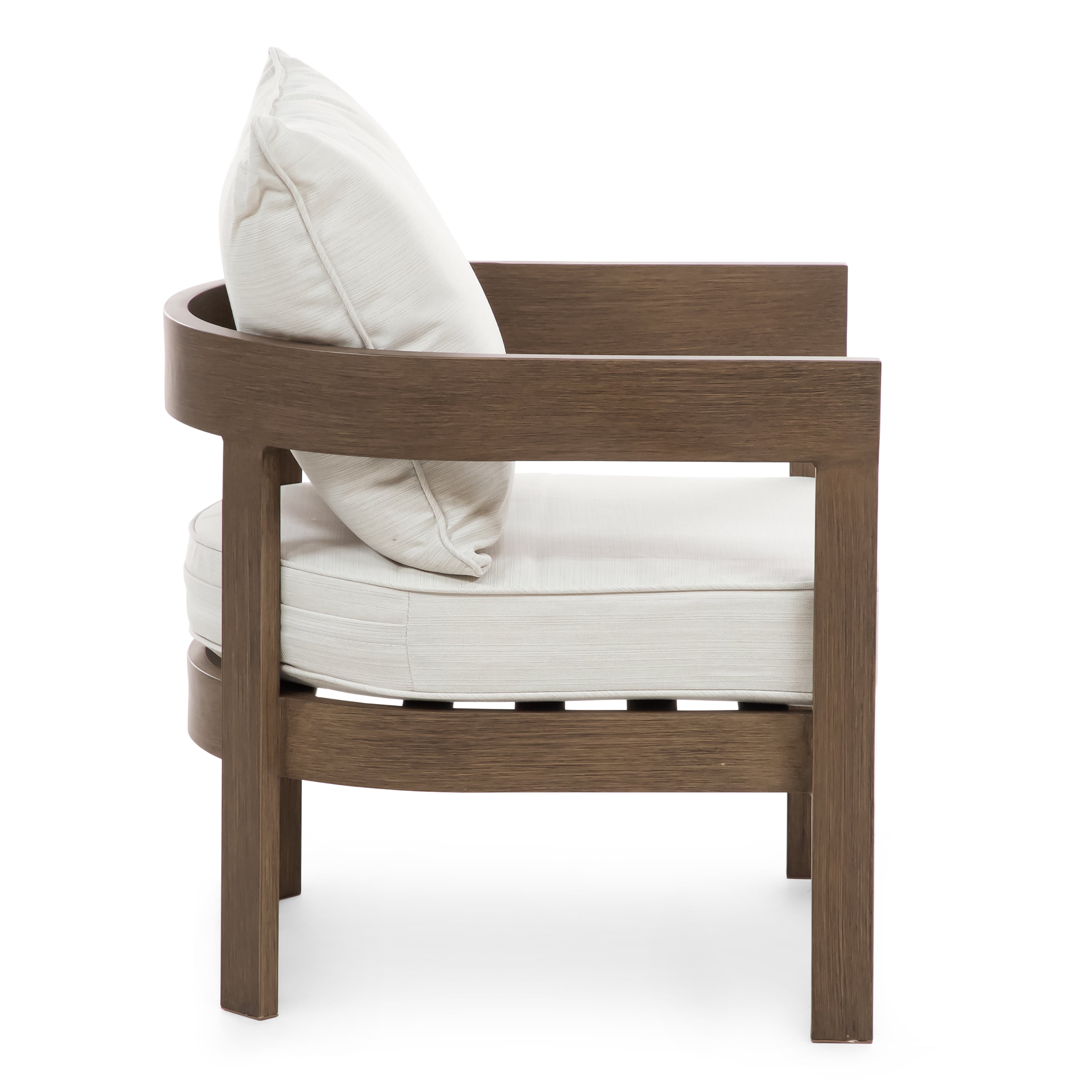 Furniture of America Drom 3-Piece Aluminum Patio Table and Chair Set, Natural and Beige
