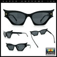 thumbnail image 2 of Womens Rich Gilded Age Opulent Gothic Cat Eye Plastic Fashion Sunglasses All Black, 2 of 7