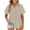 ZA-Khaki, variant on Frostluinai Womens Linen Button Down Shirts Cotton Lapel Collar Short Sleeve Tshirts Solid Loose Fit Blouses Plus Size Lounge Tee Shirts