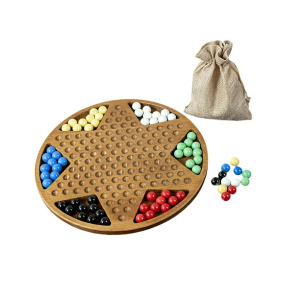 Bunblic Chinese Checkers Marble Jumping Game Handcraft Fun for Family Gathering Travel Game Classic Strategy Game Family Board Games Ceramics Beads