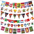 thumbnail image 1 of Decoración temática de la Copa Mundial de 2022, Bandera de tracción, fiesta de fútbol de Qatar, centro comercial, Bar, diseño de escenario, encordado (9 Uds.), 1 of 4