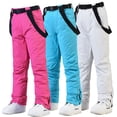 thumbnail image 4 of Pantalones de esquí para hombre y mujer, pantalones de esquí con correa, de invierno, resistentes al viento, repelentes al agua, cálidos y gruesos, pantalones de snowboard dobles, 4 of 5