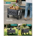 thumbnail image 4 of Small Collapsible Wagon with 400 lb Dynamic Weight Capacity, Foldable Wagon Cart, Folding Camp Cart with Wheels, for Outdoor, Yard, 90 L, Slate Gray, 4 of 12