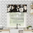 thumbnail image 2 of Black Gold Floral Valance, Retro Peony Rose Flowers Oriental Style Gothic Garden Blackout Short Window Treatments for Farmhouse Living Room Bedroom Kitchen, 54x18in, 2 of 5