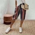 thumbnail image 1 of Hot Sale! Clearance! Women's Knee Length Short Pants Ladies Loose Drawstring Casual Solid Color Shorts Navy 2Xl, 1 of 5