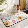 thumbnail image 3 of Washable Rubber Sunflower Cute Floral Dish Drying Mats for Kitchen Counter Home Large Coffee Bar Pad Accessories and Decor for Utensils Stemware 19.5''x12'', 3 of 7