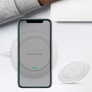 Oliegs Heated Blanket 15W Wireless Charger Round Desktop Wireless Charger Portable Outdoor Travel Charger Chocolate