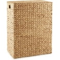 thumbnail image 4 of XgoodX Large Laundry Hamper with Lid and Removable Liner Bag - Natural, Woven Water Hyacinth Rectangular Laundry Basket Sorter for Clothes and Towels, 4 of 6