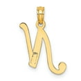 thumbnail image 3 of Auriga Fine Jewelry 14K Yellow Gold Script Letter N Initial Pendant for Women (L- 19.5 mm, W- 12 mm), 3 of 6