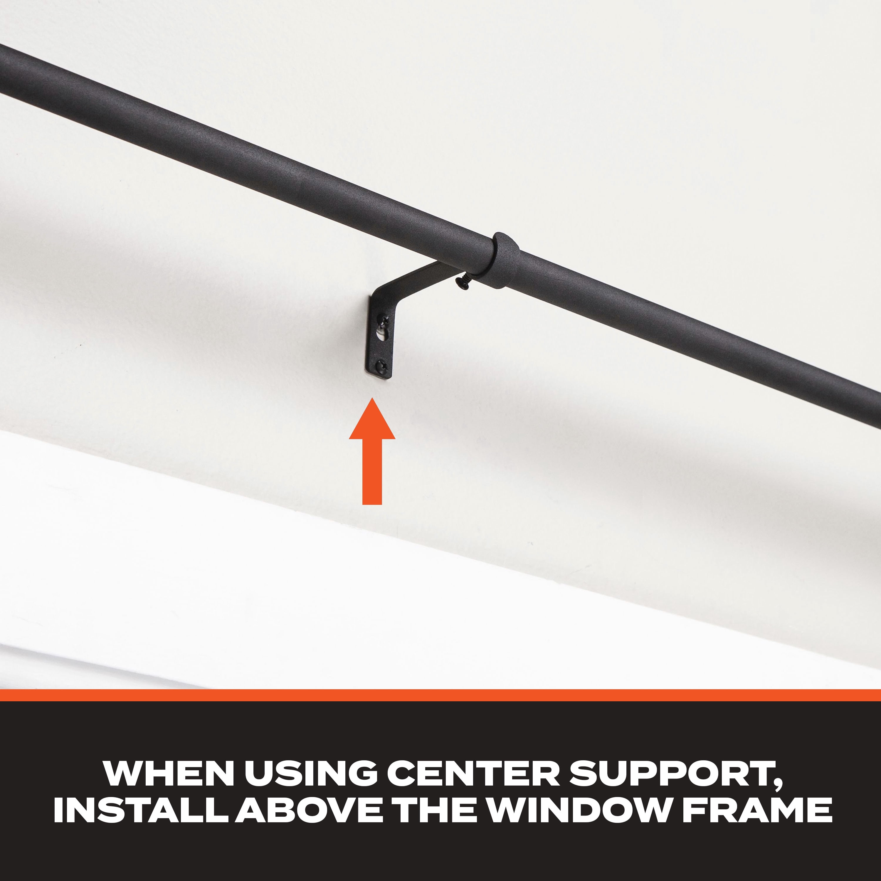 Sun Zero Bronn 3/4" Light Blocking Wrap Around Window Curtain Rod, 66-120", Matte Black