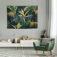 thumbnail image 2 of QZHH  Wall Tapestry Green Bird Floral Pattern Tropical Leaves Flowers Yellow Exotic Paradise Abstract Blossom Hawaii Art Tapestry Wall Hanging for Room, 2 of 7