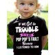 thumbnail image 1 of Girls' Funny Saying T-Shirt - "If We Get in Trouble It's My 's Fault Because I Listened to Him" Print, Black with White & Lettering, Loose Fit Casual Summer Top, Machine Washable, 1 of 6