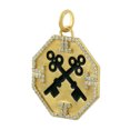 thumbnail image 3 of 14k Yellow Gold Hexagon Shape Diamond Enamel Jewelry, 3 of 5