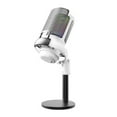 thumbnail image 1 of Graflsoa Microphone USB RGB ME6P Blanc avec Ramassage Cardioïde, Volume Réglable, Muet, Plug & Play, Surveillance pour Appels Vidéo, Chant, Diffusion en Continu Mobile en Direct, 1 of 6