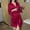 Wine, variant on QUNYINEY Silk Women Robe Blue Solid Bathrobe Short Kimono V Neck Lace 3/4 Sleeves Lightweight Tie Sleepwear