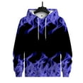 thumbnail image 5 of Leesechin Men's Long Sleeve Flame Print Hooded Pullover Tie Pocket Top Hooded Sweatshirt, 5 of 6