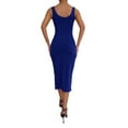 thumbnail image 4 of LilyLLL Womens Cocktail Party Sleeveless Ribbed Knit Split Bodycon Midi Dress, 4 of 4