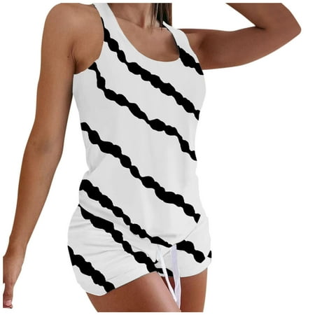 

Women Exotic Lingerie Sleeveless 2 PCS Set Printed Suit Couples Spring Summer Casual Sexy Club Party Vacation Sleepwear Nightwear Gifts To Lovers