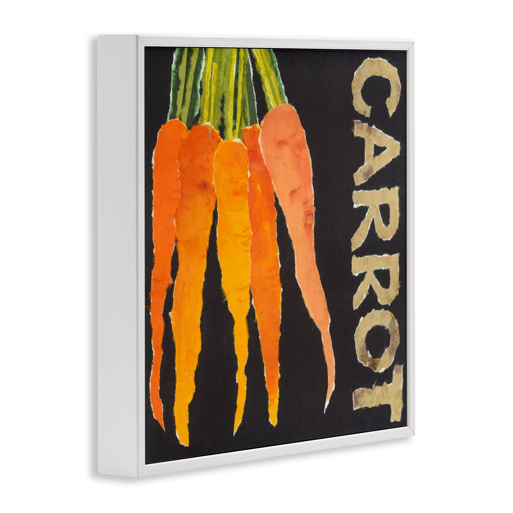 Stupell Industries Carrot Root Vegetable White Framed Giclee Art, design by Nancy Overton