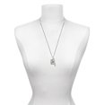 thumbnail image 3 of Delight Jewelry Silvertone Pebble Border Initial - H Silvertone Guardian Angel Bar Charm Necklace, 23", 3 of 4