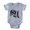 Heather Grey, variant on CafePress - Gothic Skull Initial U - Cute Infant Baby Football Bodysuit