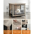 thumbnail image 3 of Wooden Dog Crate Furniture,Double-Doors Kennel for Dogs Indoor up to 30 lb, Removable Tray, End Table Dog Crate for Decoration 27.2"L x 20.1"W x 23.6"H, Greige, 3 of 8