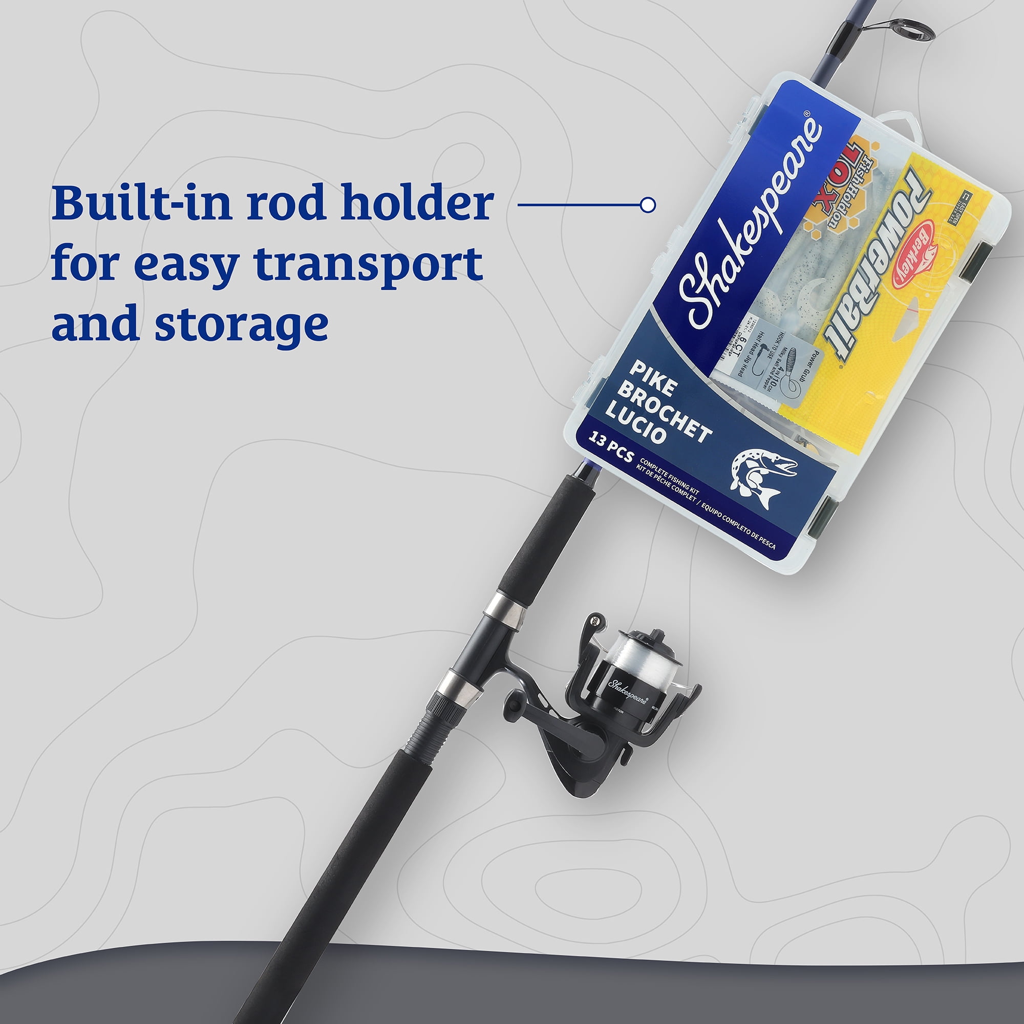 Shakespeare Catch More Fish Pike Spinning Reel and Fishing Rod Combo