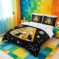 thumbnail image 2 of meiyoeat Cartoon Cat Galaxy Bedding For Boys,Space Theme Kitten Print Duvet Cover Full,Reversible,3pcs,1 Duvet Cover and 2 Pillowcases, 2 of 6