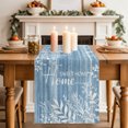 thumbnail image 2 of Table Runners 120 Inches Long Dress Scarves, Vintage Sky Blue Farmhouse Coffee/Dining/Kitchen Table Decor Table Runner for Living Room, Farmhouse Florals Leaf Coastal Sweet Home 13x120 Inch, 2 of 9