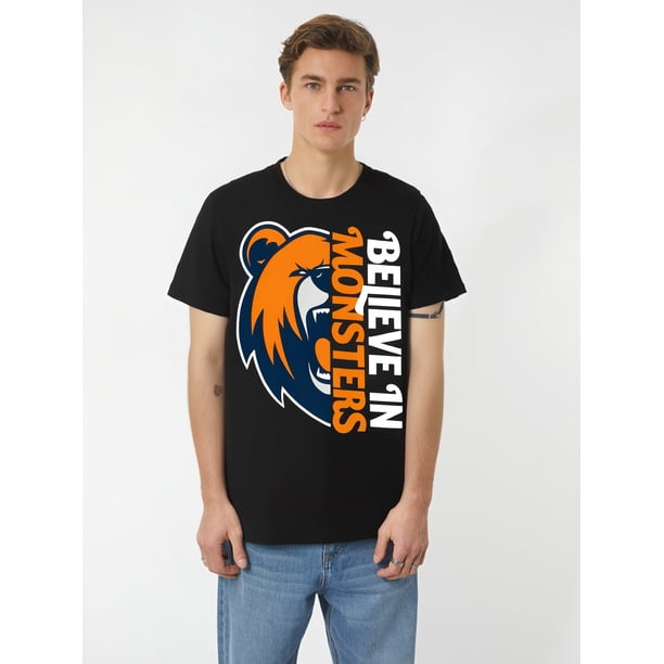 Human Graphic Camiseta para HombreBelieve In Monsters Chicago Football Premium T-Shirt funny Men’s Short Sleeve Graphic T-shirt Collection black Tee For Adult, Men, Women, Teen, Teenager, Adolescent