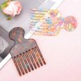 thumbnail image 2 of 2pcs Wide Tooth Hair Pick Comb for Curly Hair, 4.72in Detangling Comb for Thick Long Hair, Colorful, 2 of 4