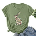 thumbnail image 2 of PVCS Womens Tops Easter Women's Printed Short Sleeved Round Neck Shirt, 2 of 3
