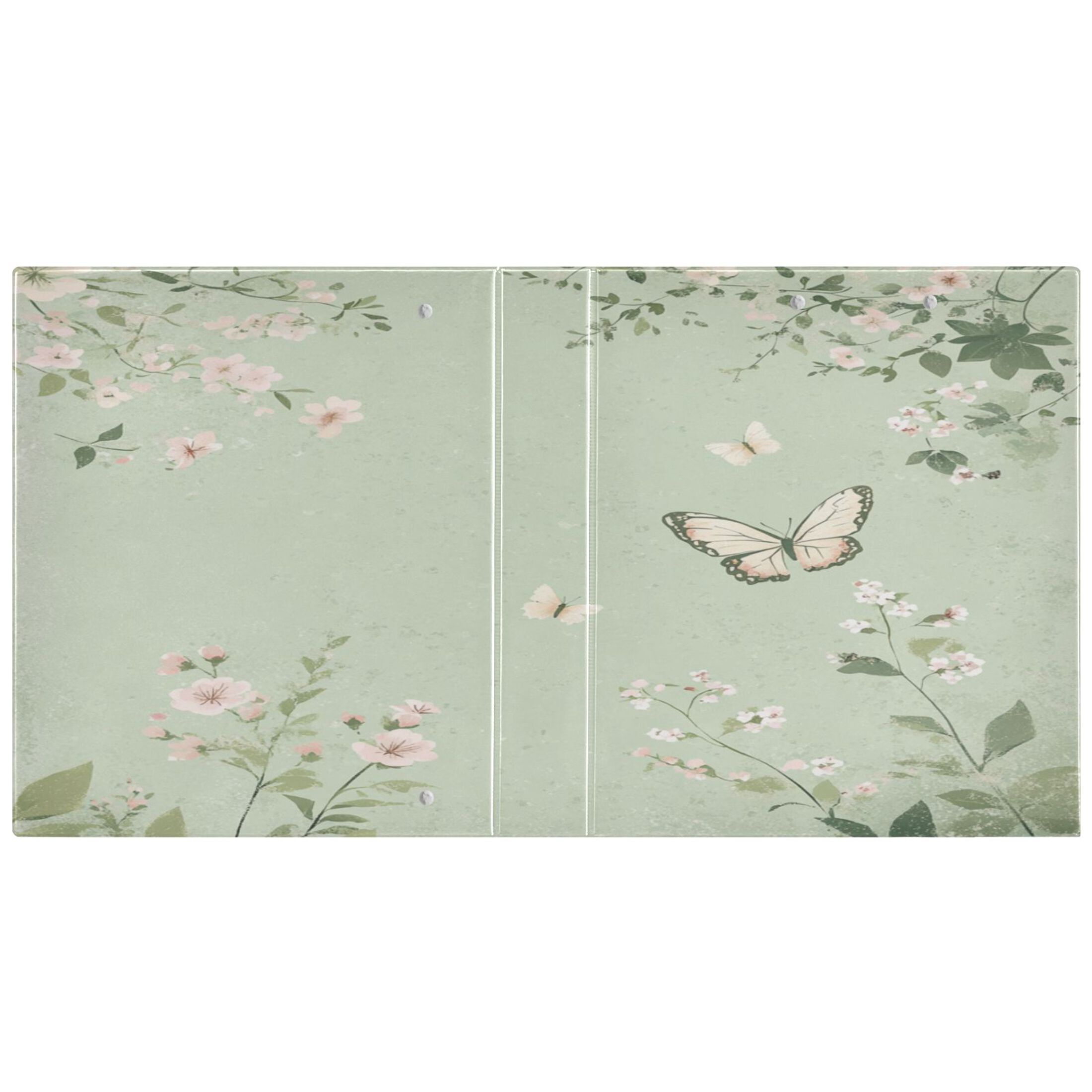 WOBOGO Butterfly Print with Pastel Flowers File Folders Extra Large Capacity to Hold 200 Sheets of Documents Hard Shell Ring Binder for School Home Office